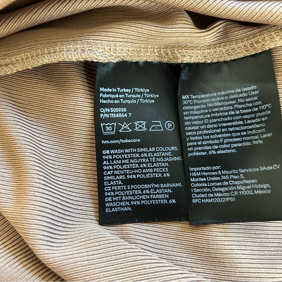 H&M Elegant Mocha Brown Draped Dress Medium Spaghetti Straps Party resort wear - Picture 6 of 7